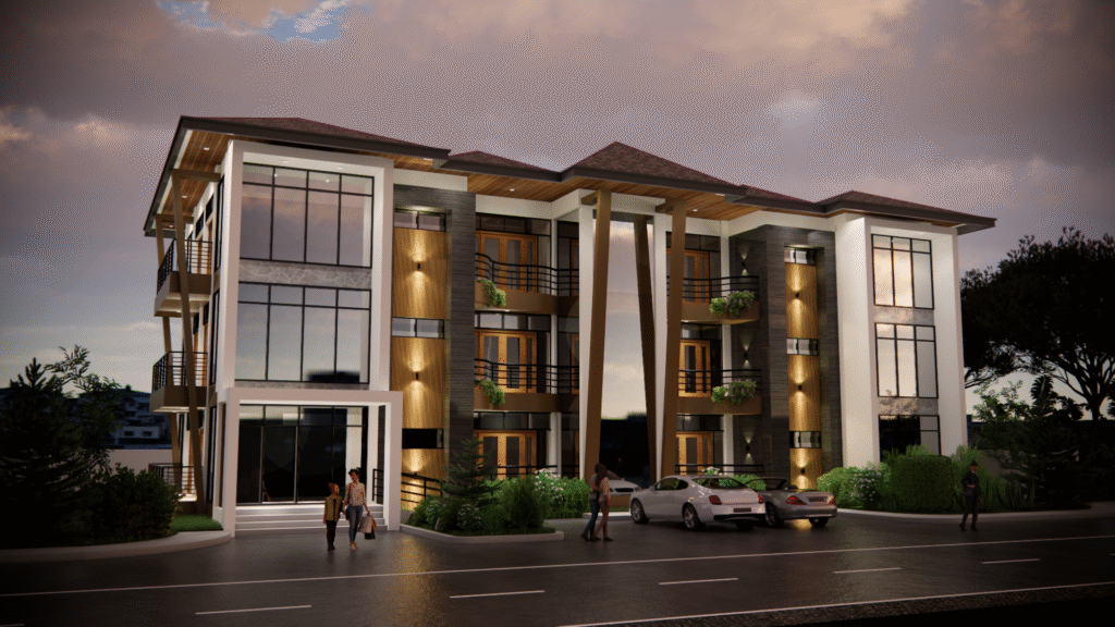 2 bedroom condo night scene